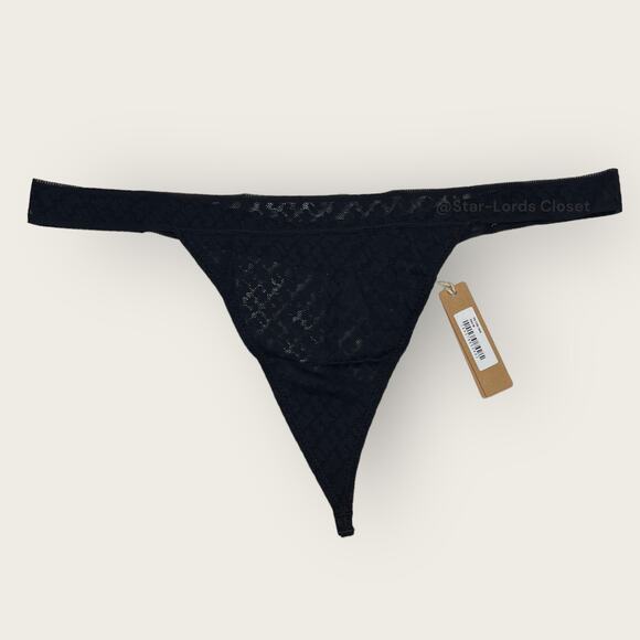 SKIMS Bundle 2 Pack Underwear Logo Thong String Bikini | Medium Black White Set - Picture 2 of 8